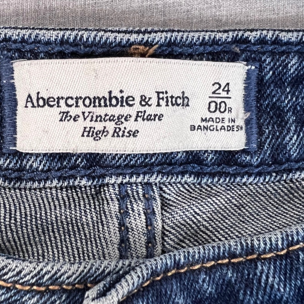 Abercrombie & Fitch The Vintage Flare High Rise Jeans Blue Women 24 00R Medium - Picture 10 of 11